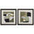 Set Of Two Olive Black Gold Wall Art