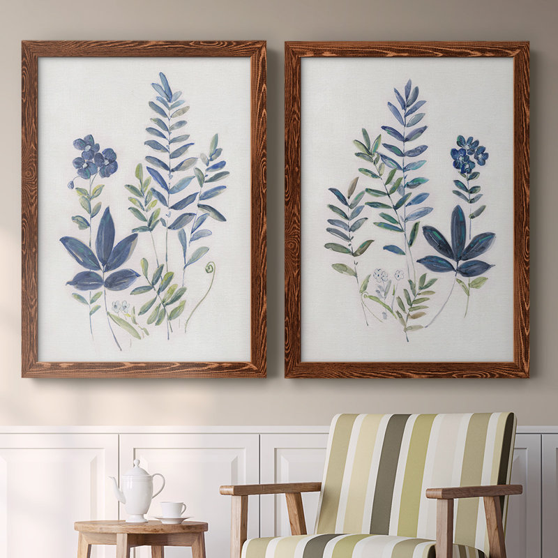 Fern Study I - Toile encadrée de qualité supérieure - prête à être accrochée, H 27,5 po x l 75 po x P 1,5 po, Érable