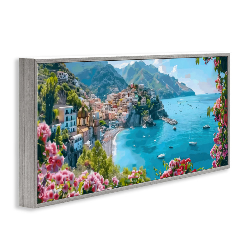 Vue de paysage méditerranéen méditerranéen, estampe numérique, design par LSR Creative Studio, H 10 po x l 24 po