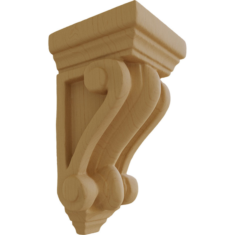 Support en bois / corbeau, Aulne, H 9,5 po x l 5,25 po x P 5,25 po