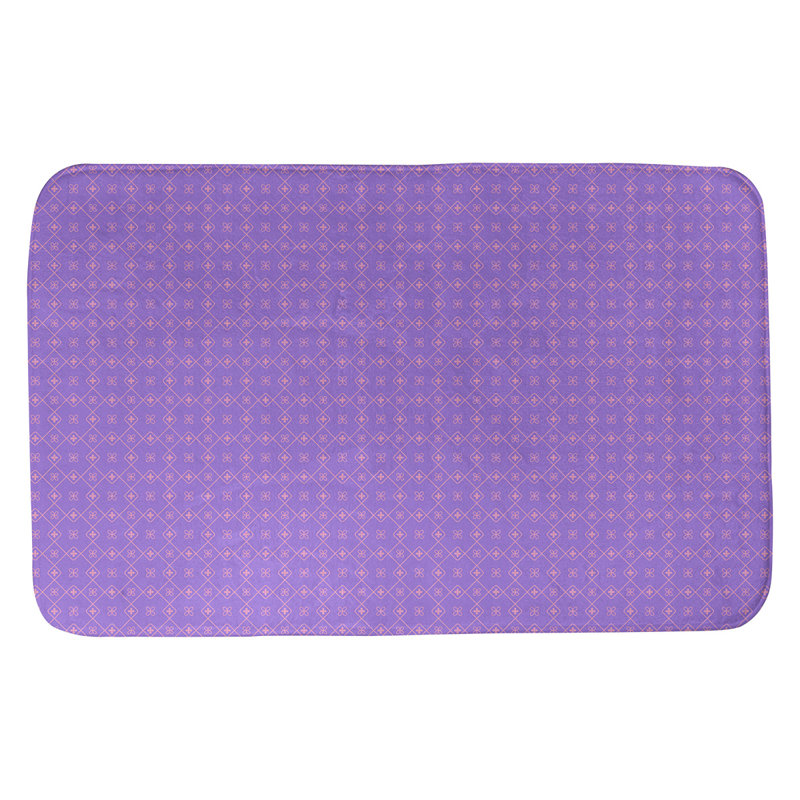 Bueschel Memory Foam Non-Slip Bath Rug, 17" W x 24" L, Purple/Pink