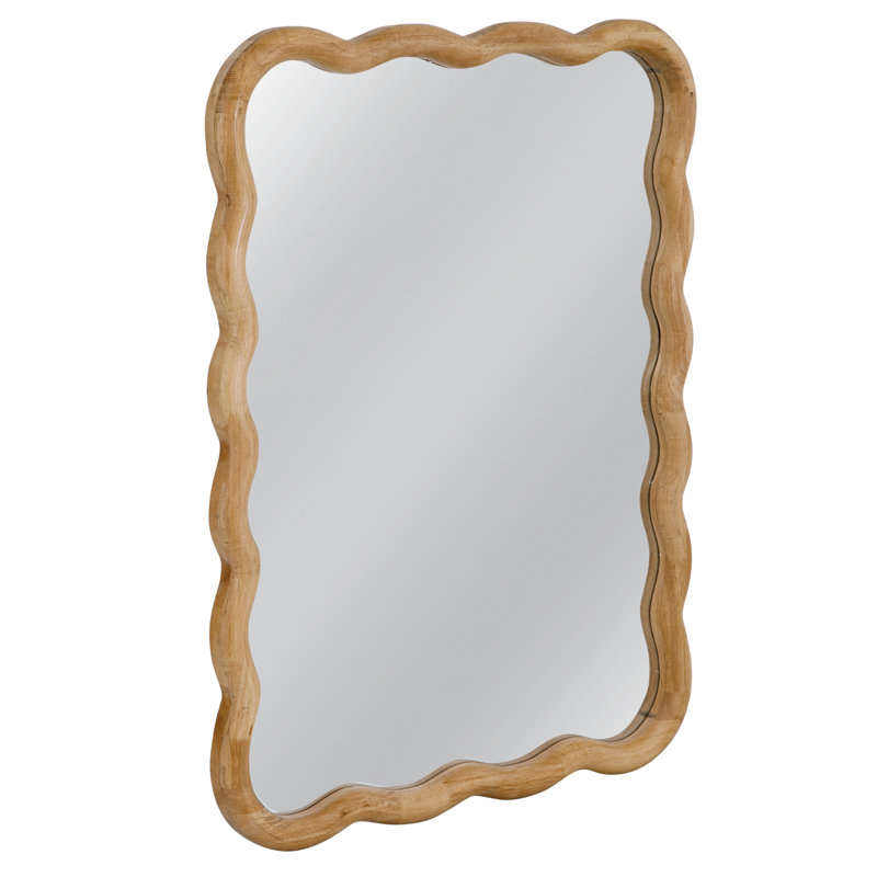 Rider Wavy Brown Wood Wall Mirror – Coastal Boho Chic Home Decor