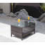 Table basse pour l'extérieur avec mobilier en verre trempé transparent