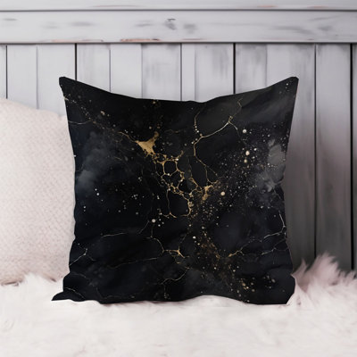 Abstract Black Gold Marble Geode II Modern