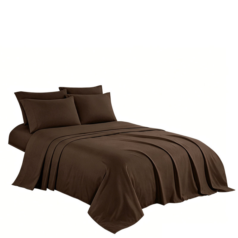 Esca 4-6 Piece Cooling Fiber Sheet Set, King, Brown