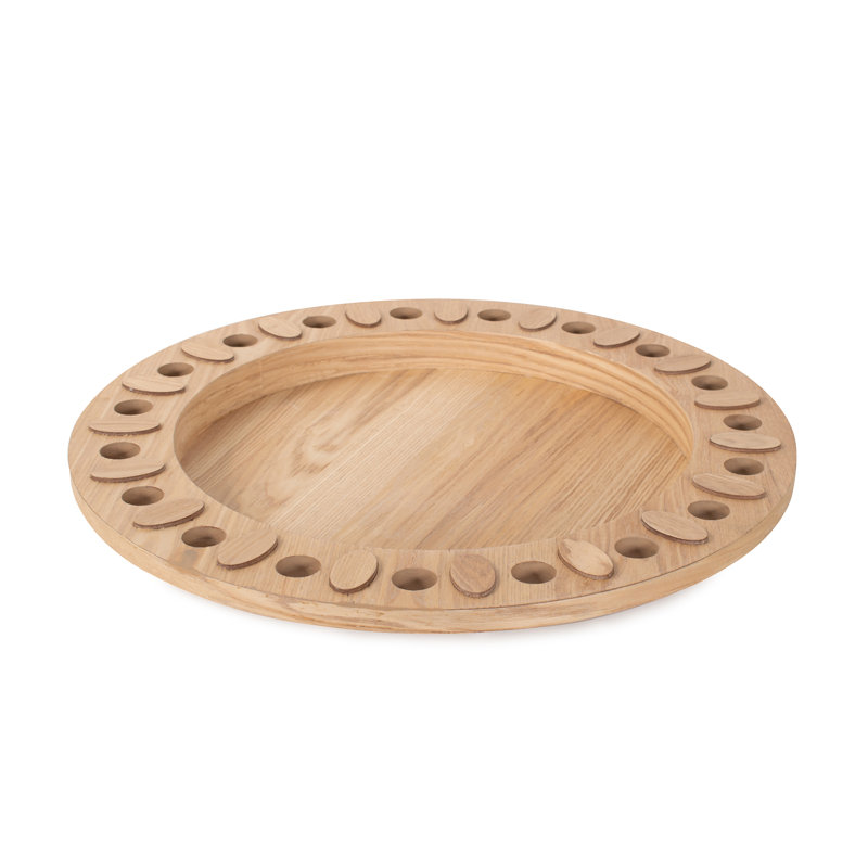 Plateau de service rond en bois Hanneman Winfield