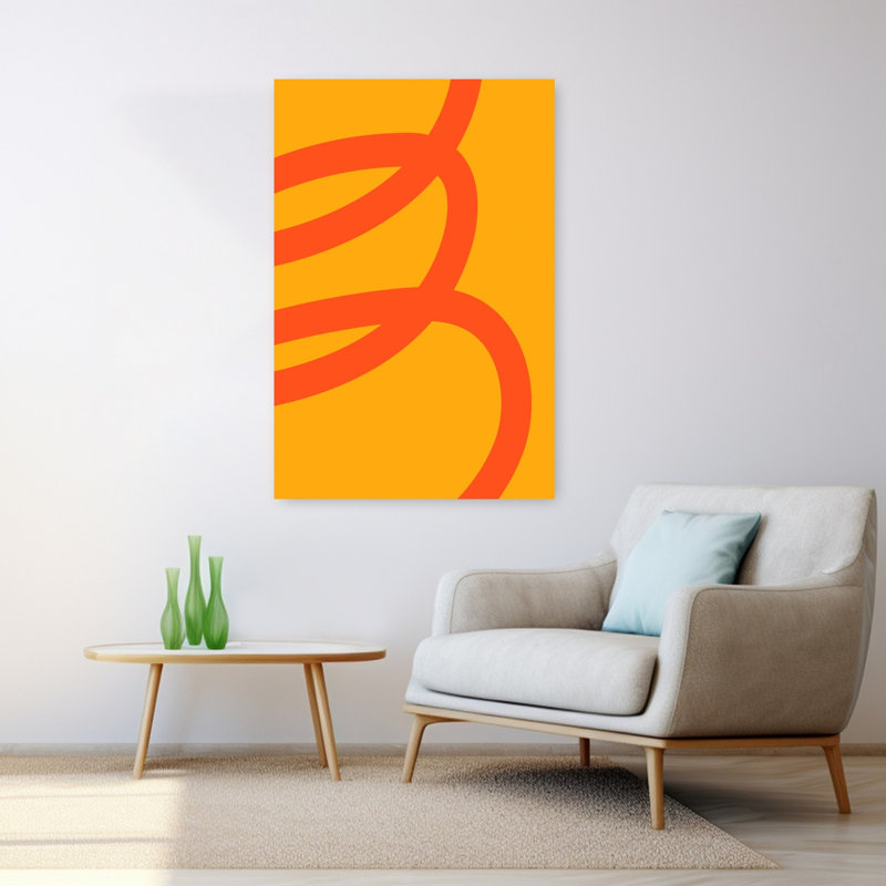 Funkycurvesno01, art abstrait contemporain audacieux, H 48 po x l 32 po