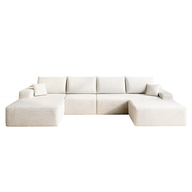 Upholstered Sofa, 38.15" H x 136.15" W x 69.31" D