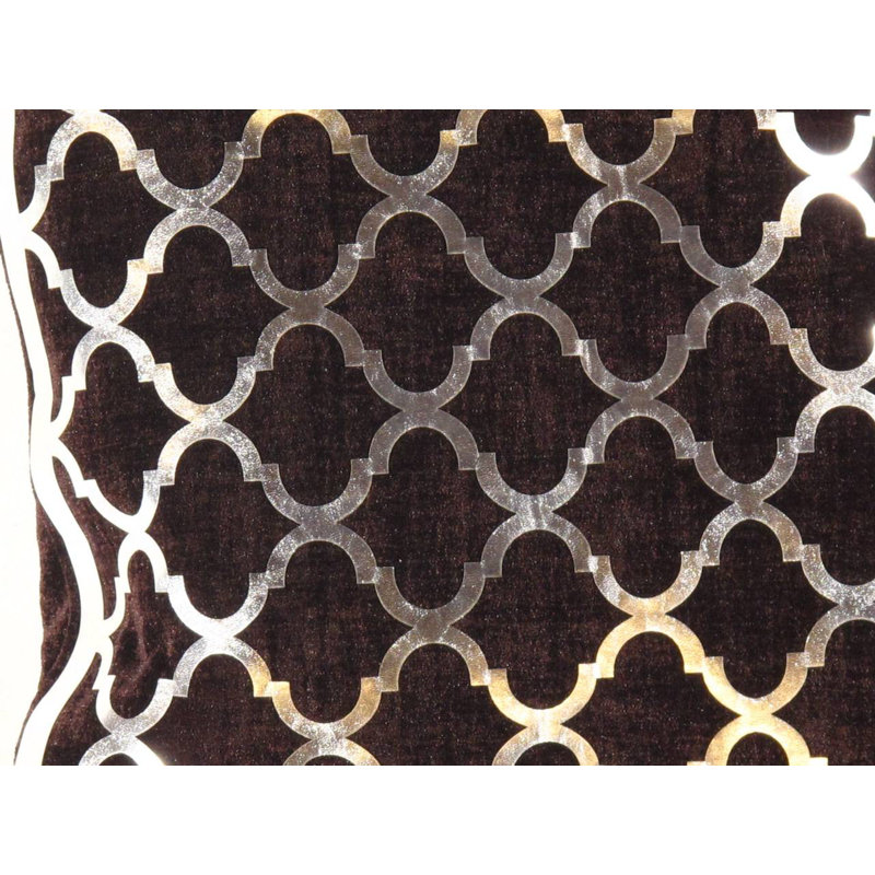 Moroccan Square Pillow Cover & Insert, Black/Silver Geometric