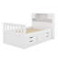Twin Size Platform Bed, Captain Bed Frame With 4 Storage Drawers And Bookcase And Shelves, Multi-Funtional Storage Bed