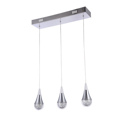 Luminaire suspendu en cristal 3 lumières DEL Teardrop