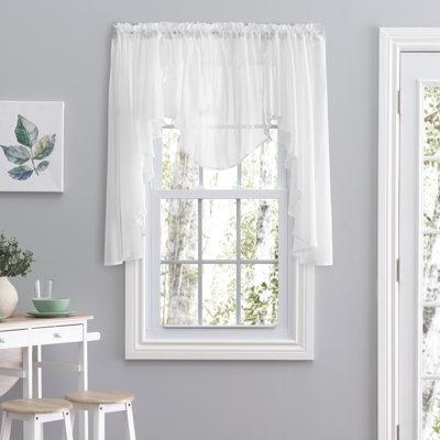 Salyers Delicate Semi-Sheer Cascade Window Valance 56"W