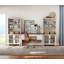 Ensemble de bureau 2 pièces, bureau double 56 po et ensemble de 2 bibliothèques avec portes en verre, blanc