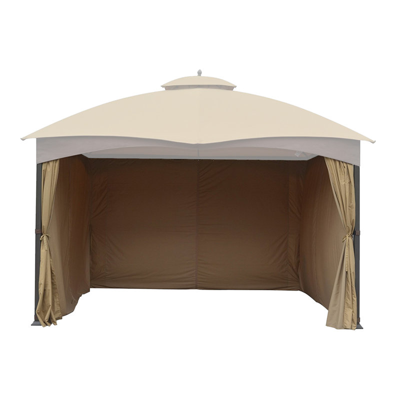 Beige Polyester Privacy Curtain Set for 10' x 12' Gazebo