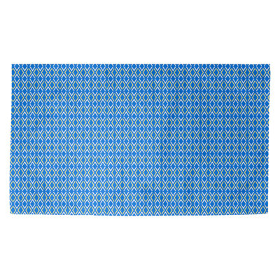 Tapis bleu/jaune arrow losanges Avicia