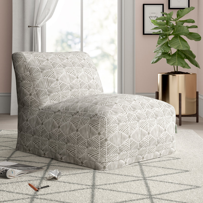 Ashby Cotton Bean Bag Chair & Lounger, Gray
