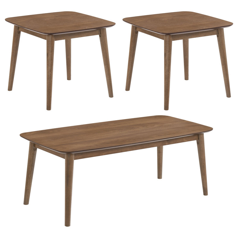 Armalda 3-piece Rectangular Coffee Table Set Natural Walnut, Brown