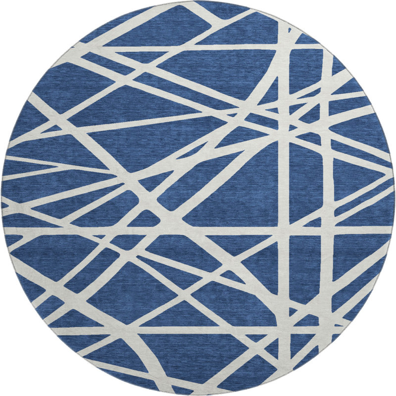 Premium Machine Washable Cossette AMF1040 Geometric Rug, Round 8'
