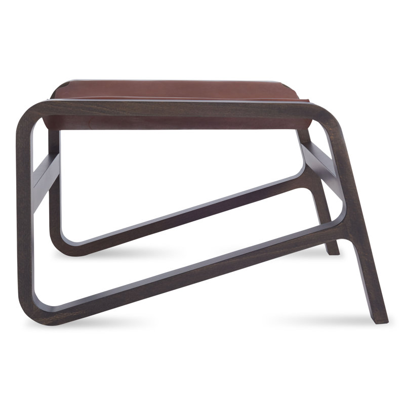 Toro Ottoman, Chocolate Genuine Leather, Smoke