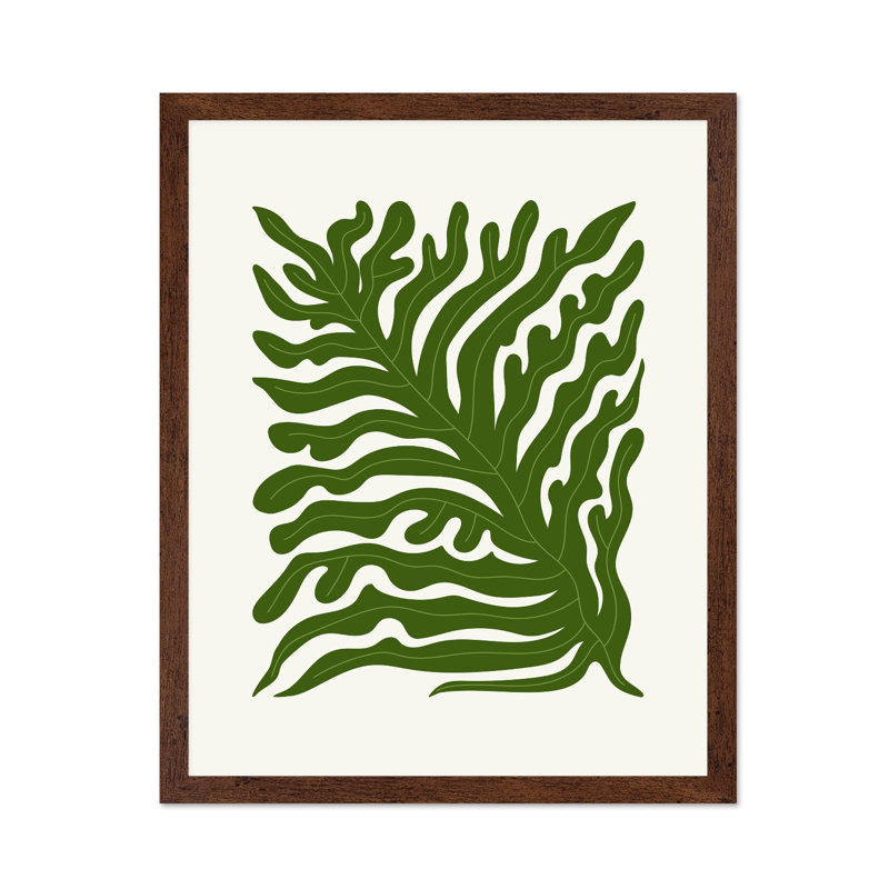 Vert floral, Affiche, H 24 po x l 32 po, Encadrement brun