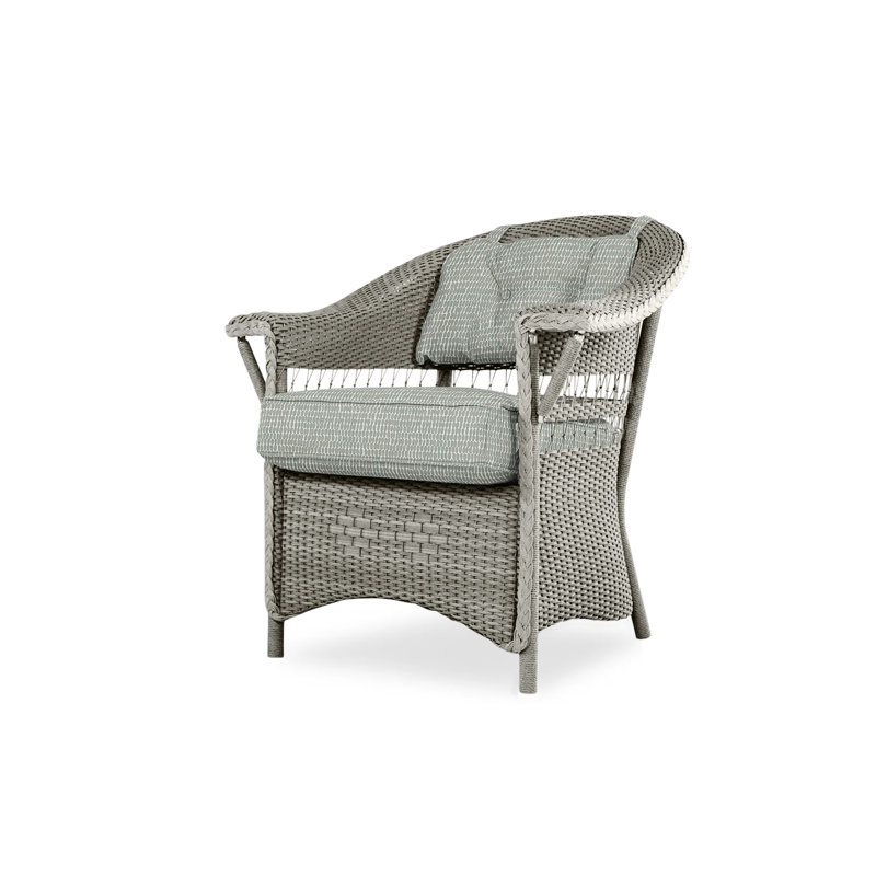 Nantucket Outdoor Dining Armchair, Rumba Straw, Pewter