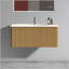 Meuble-lavabo rayé en chêne naturel 36 po avec lavabo en céramique blanc, meuble-lavabo mural flottant pour salle de bain moderne, lavabo une pièce blanc sans bonde, pré-assemblé