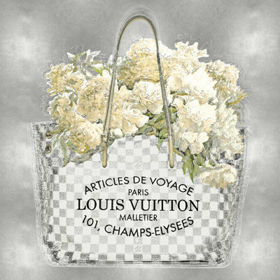 Floral Bouquet On Silver - reproduction d'art sur toile tendue