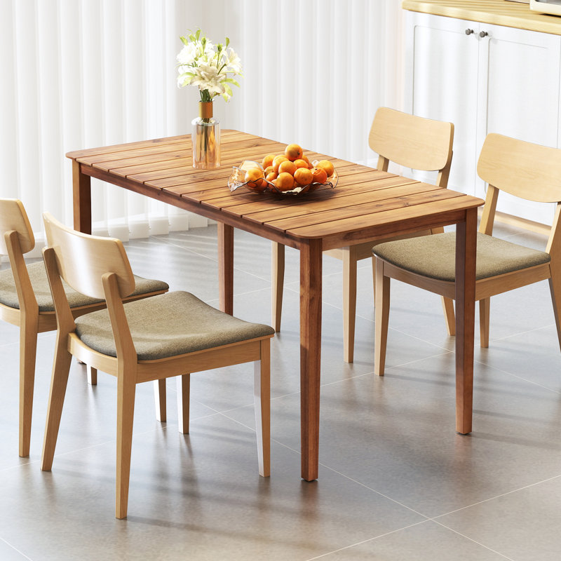 Table bistro rectangulaire pour l'extérieur en bois d'acacia pour 4 à 6 personnes