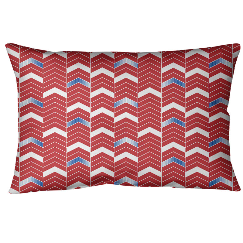 Coussin lombaire à chevrons, Rouge / blanc / bleu