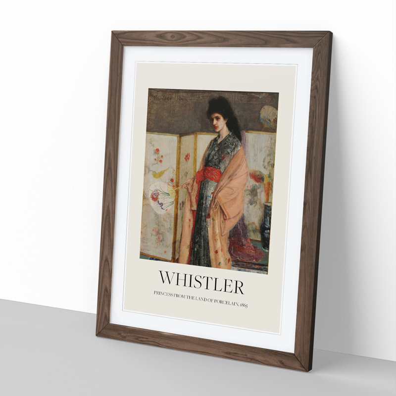 Lady in a Kimono by James Mcneill Whistler - Picture Frame Art Prints, Walnut Framed Framed, 36cm H x 27cm W x 2cm D