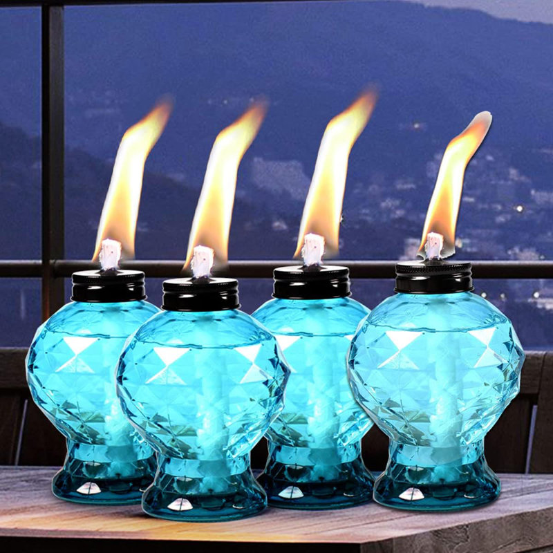 Paquet de 4 torches lumineuses bleues pour l'extérieur