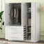 Armoire penderie 4 portes avec 3 tiroirs-114223580