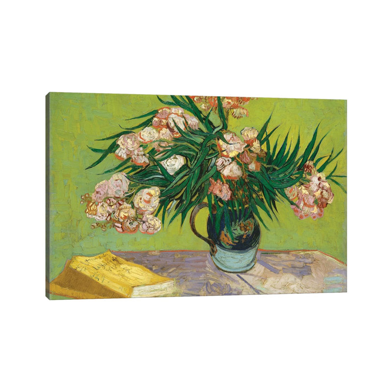 Oleanders by Vincent Van Gogh - Wrapped Canvas Painting, 45.72cm H x 66.04cm W x 1.91cm D