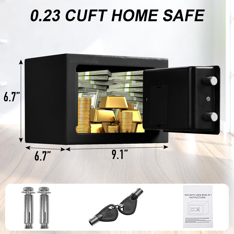Black Solid Steel Electronic Digital Security Safe Box