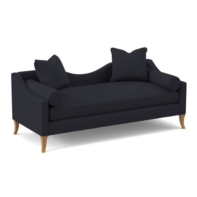 Chaise longue Audrey, Ambre, 100% polyester bleu marine de Venise