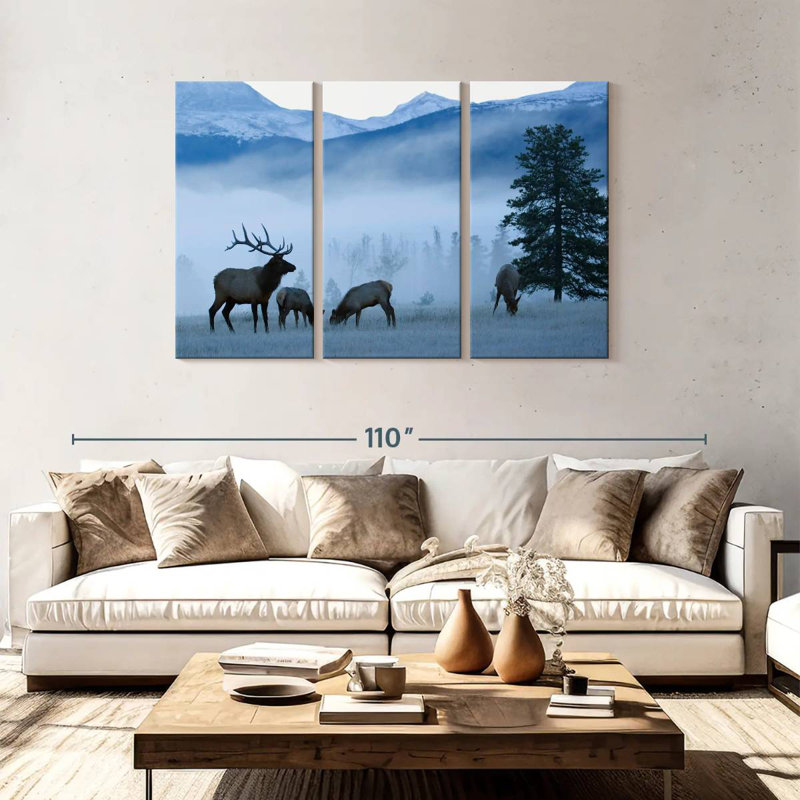 Brampt Misty Morning Elks, 48" H x 74" W