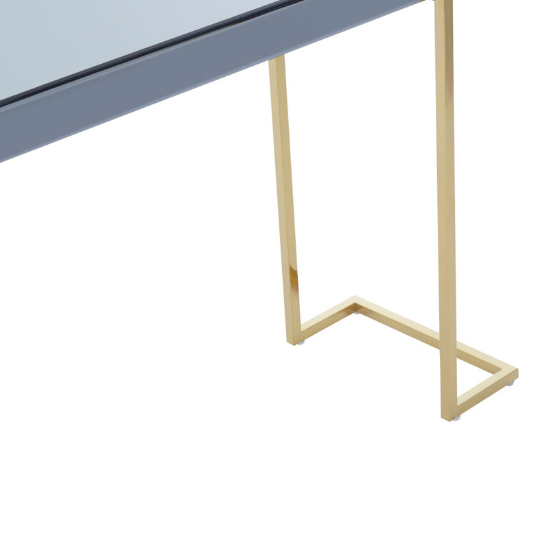 116cm Glass Top Console Table