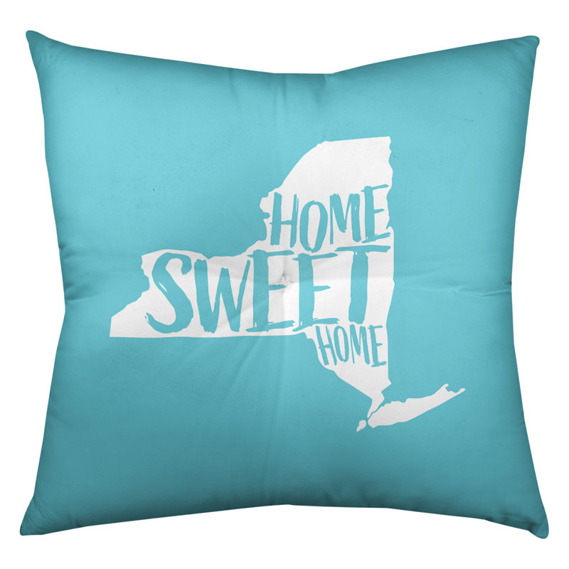 Coussin de sol touffeté home, 30 po x 30 po, Bleu sarcelle, New York