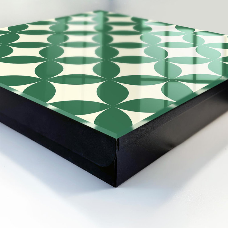 Key storage box, Opens to the left, 30x30x5, Black, Geometric composition of intersecting circles, 