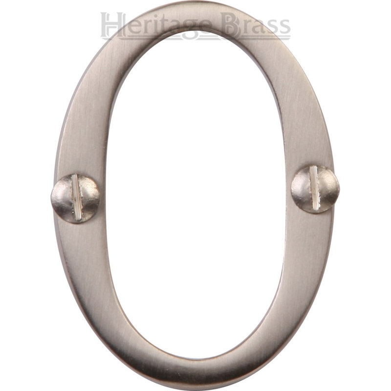 Heritage Brass Heritage Numeral Face Fix 51mm (2"), 0, Satin Nickel