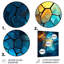 Fractale bleue et jaune mosaïque I - décoration murale abstraite en métal-882210287