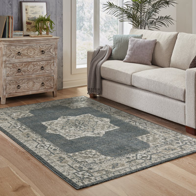Tapis oriental bleu / beige