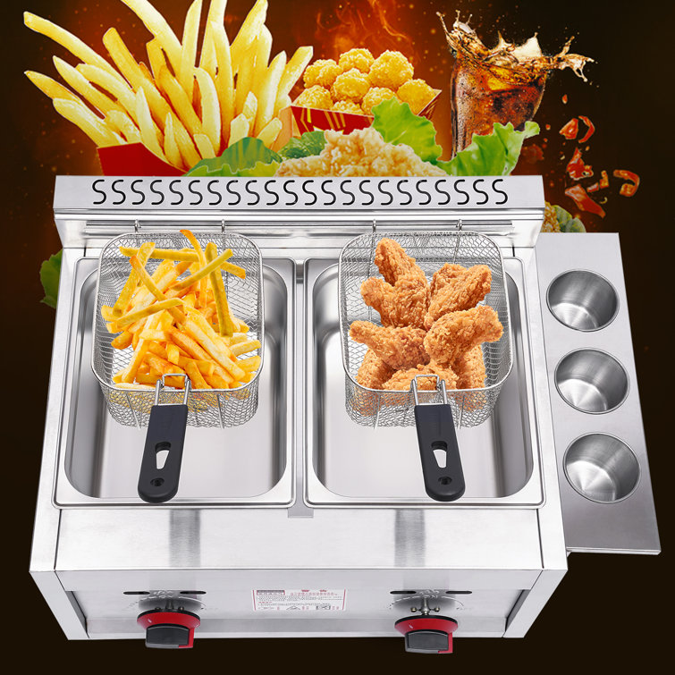 Desktop Electric Fryer Commercial Stainless Steel Fryer French Fries  Machine Single Cylinder Deep Frier Machine