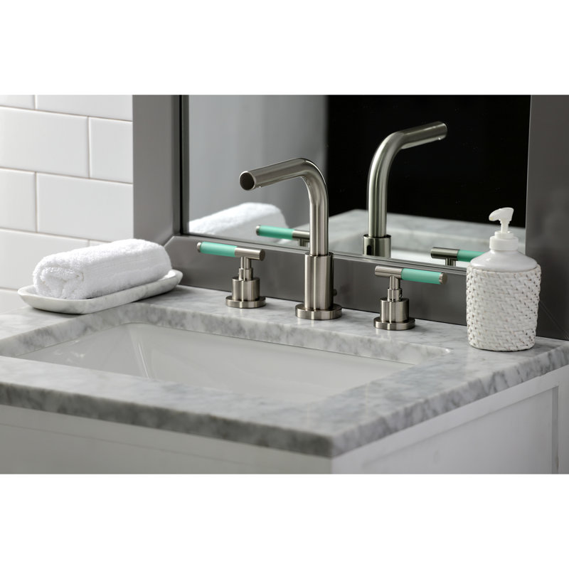 Robinet de salle de bain espacé avec ensemble de drain Kaiser, Nickel brossé