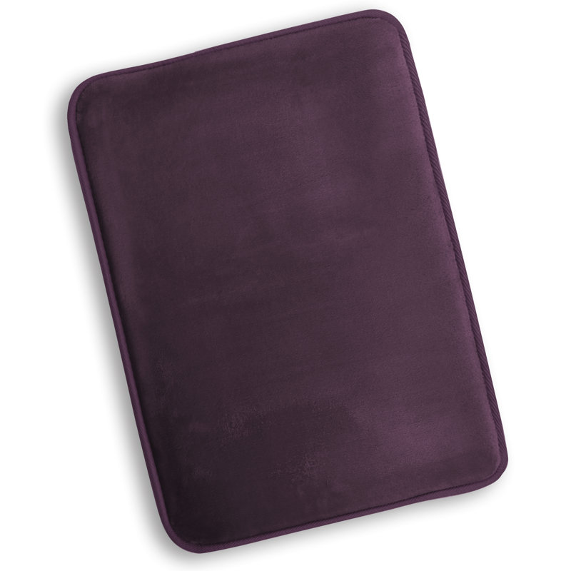 Ultra Soft and Absorbent Memory Foam Bath Rug Set with Non-Slip Backing, Eggplant/Purple, Small: 24" L x 17" W