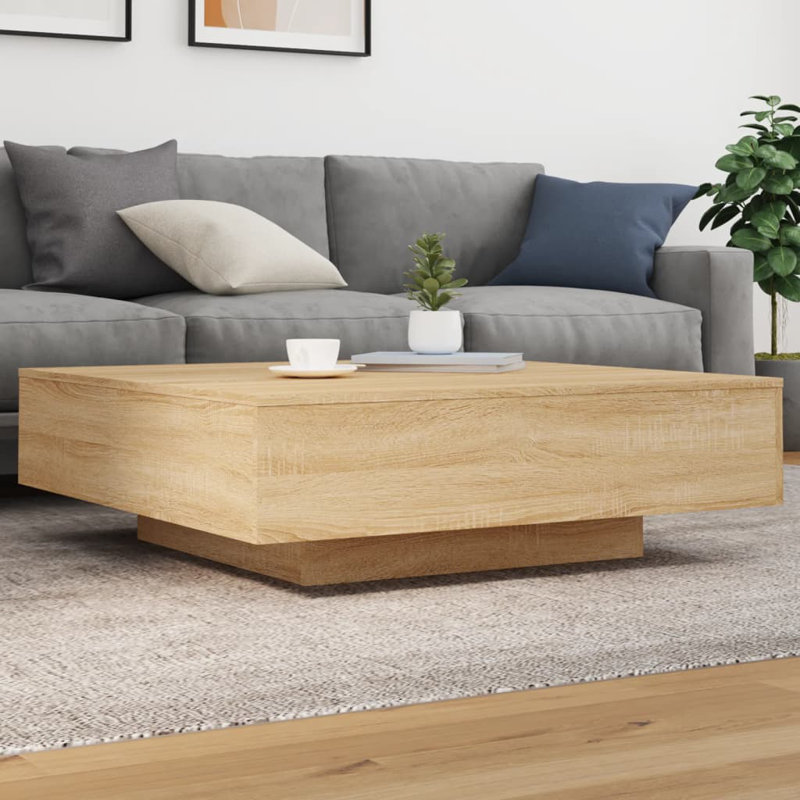 Jlea Pedestal Coffee Table, Sonoma Oak, 31cm H x 100cm L x 100cm W