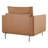 Jay Upholstered Genuine Leather Square Arm Accent Chair with Metal Legs