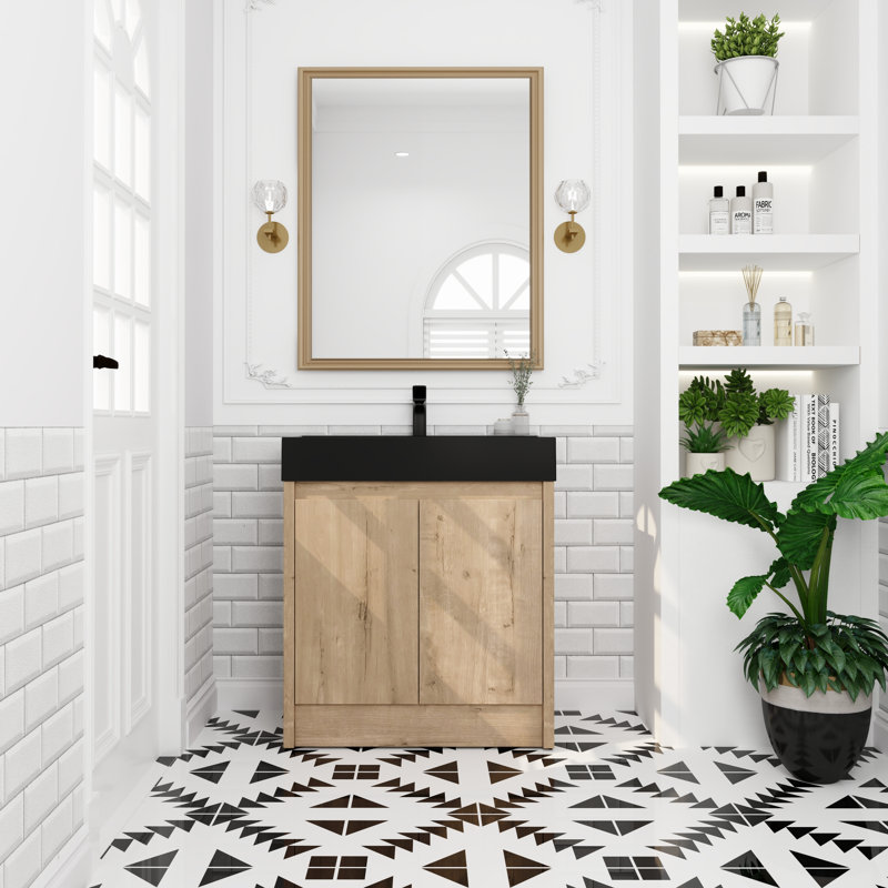 Meuble-lavabo simple 29,53 po avec comptoir en résine