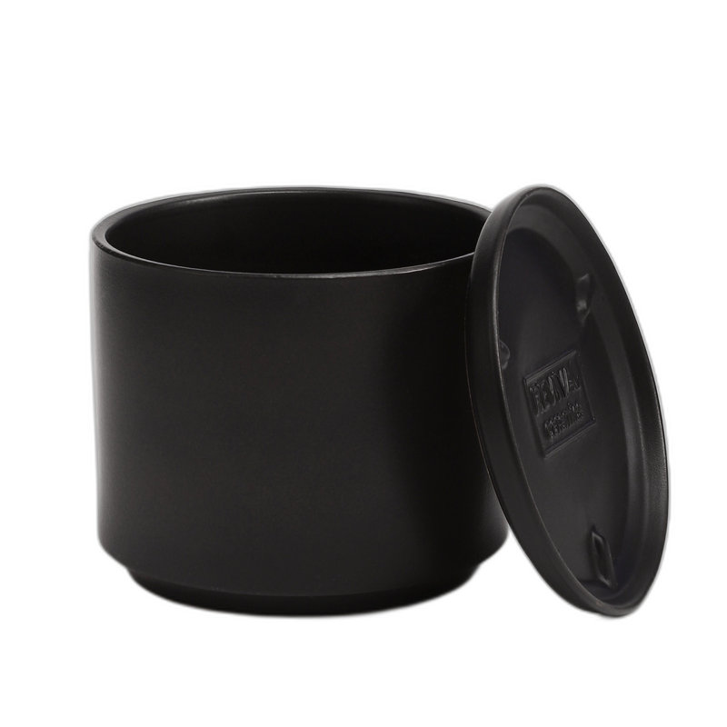 Pot à fleurs avec soucoupe Claudel, 2e génération - 6 po - Noir, 6 pouces, Noir