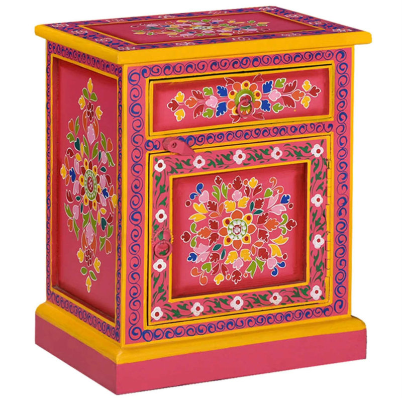 Francee 15.7'' W Wood Nightstand, Pink